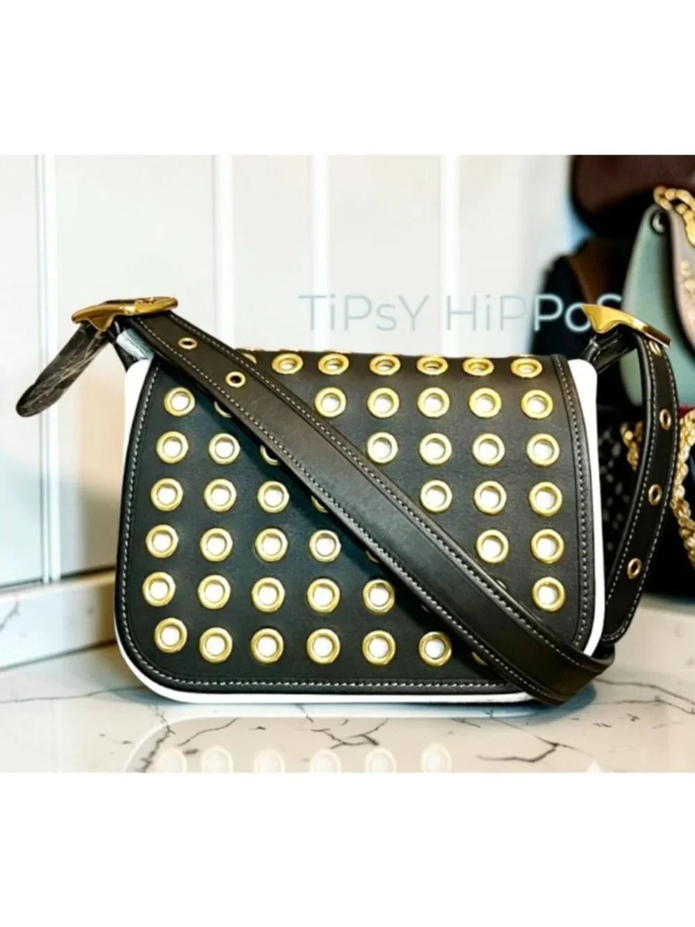 NWT!!  Coach  Patricia Legacy Handbag With Gold Grommet Detailing & Adjustable S